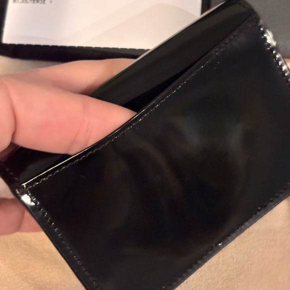 Saint Laurent Black Patent Leather Small Compact Card Holder Wallet W/ COA NWT - Picture 13 of 15
